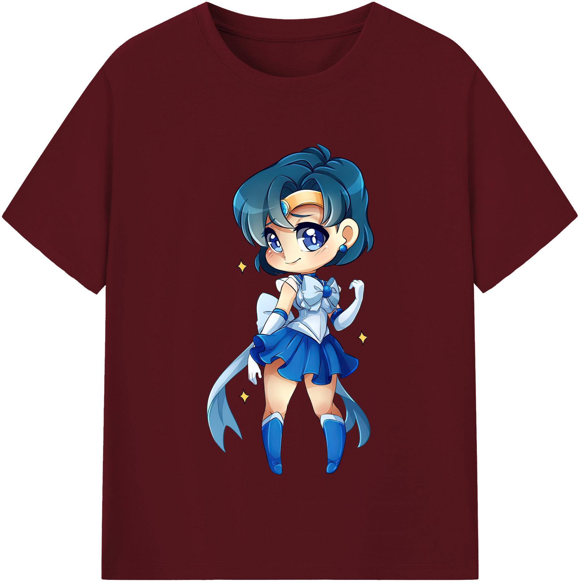 （画像用） 美少女戦士セーラームーン 水野 亜美 みずの あみ Sailor Moon Mizuno Ami 綿100％半袖Tシャツ（フロントプリント）
